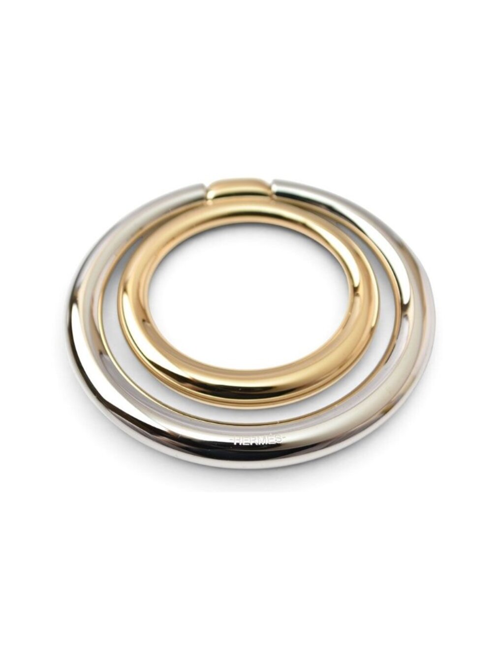 Hermes Scarf Ring Twins Silver Gold Holder